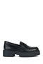 Women's Black Spherica Genuine Leather Loafer, Masculine Shoes, Casual Shoes D36Vdı00043C9999