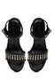 Women's Black Ankle Buckle Braided Wedge Heeled Shoes Espadrille Sandals 25Sfe482729 - 8