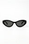 Nyxia Black Frame Thin Cat Eye Sunglasses – Black Lens Stylish Women Model – Uv400 Protection - 4
