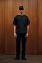Men's Baggy Fit Relaxed Fit Stretch Fabric Sweatpants Black - 3