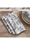 English Garden 4piece Cotton Printed Napkin Set 45x45cm - Grey - 6