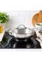 Pradeep Stainless Steel Kadai Pan With Lid Dia32cm -Chrome