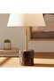 Mermax E27 Marble Base Table Lamp With Pull Switch 33x59cm - Satin Brass/red - 2