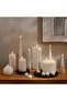 Majestic 2-piece Led Real Wax Taper Candle With Rustic Surface Dia2.2x22cm - White - 3