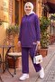 Double Pocket Hooded Double Suit 1668 - Purple - 4