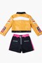 Demon Slayers K-Pop Demon Hunters Rumi Cosplay Costume Set Jacket Shorts Purple Braided Hair 3 Pieces - 3