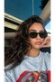 Sole Women's Men's Unisex Cat Eye Sunglasses, Uv Protection, Retro Vintage Design, Stylish Premium Glasses with Gold Detail