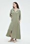 3/4 Sleeve Maxi Dress with Collar