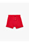 Elastic Waist Button Detailed Cotton Shorts - 4