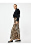 Long Satin Leopard Skirt Standard Waist - 2