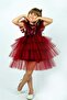 Burgundy Sequined Girl's Party Dress - 5