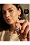 Women's Silver Color Steel Earrings with Evil Eye Bead Figure Hoop - 6