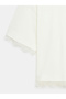 32826 Lace Detailed Short Sleeve T-Shirt-Ecru - 7