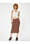 Midi Pencil Skirt with Elastic Waist