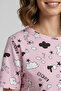 Cotton Short Sleeve T-Shirt Trousers Set Light Pink - 3