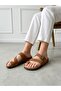 Women's Men's Genuine Suede Leather Orthopedic Cork Sole Flip Flops Tan - 3