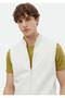 Ecru Cotton Blend Knitted Sports Vest - 3