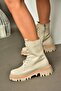 R524802209 Beige Lace-up Women's Boots - 3