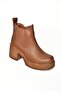T996220009 Tan Thick Heeled Women's Boots - 8