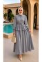 Women's Ruffled Two-Piece Top and Bottom Set Gray