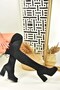 Black Suede Platform Sole Women's Boots N997601202 - 5