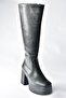 Black Thick Soled Women's Boots N996650009 - 4