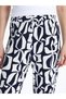Trendlucky Women's Patterned Trousers with Elastic Waist and Difference in Color - 3