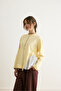 Cotton Lace Detailed T-Shirt Light Yellow - 2