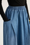 Blue Denim Skirt - Cross- Detailed - 8