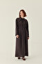 Lace Piece Tensel Dress Bitter Brown - 8