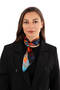 Turquoise Butterfly Pattern Silk Handkerchief - 2