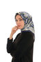 وشاح حريري بنمط التويل باللون الأزرق الداكن - 2
