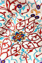 وشاح حريري من سورة بنمط اللبلاب الأرجواني - 4
