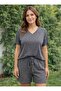 Women's Shorts Set – V-Neck Comfortable Summer Home Wear Shorts Set 06-70 - 2