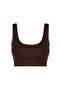 Women's Sports Bustier with Support and Flexible Fit Bra - Brown - 6