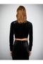 X Selected by Melis Ağazat - Velvet Crop Blouse with Bead Detail - 4
