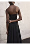 Mesh Blouse with Halter Neckline - 4