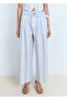 Belted Striped Culotte Trousers
