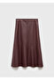 Leather Look Midi Skirt - 3