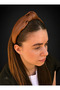Bym242 Camel Brown Leather Knotted Women's Hair Crown Soft Stylish Daily Hair Accessory - 5