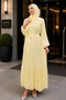 Yellow Floral Bronched Chiffon Dress - 2