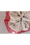 Large Cherry White Red Lace Detailed Lace Scrunchie Elastic Hair Tie - 2