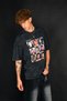 Washable Black Mugshot Printed Oversize Unisex T-Shirt