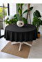 Pearl Velvet Textured Round Tablecloth Black - 2