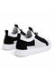 White Black Knitwear Men's Sports Shoes - Breathable, Anti-Sweat, Lace-Up, High Contrast, Comfortable Casual Sneaker Kb 112 - 5
