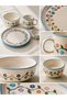 Spring Wreath Series Handmade 4 Piece Single Person Special Ceramic Breakfast Set - 6
