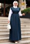 Jile Navy Blue Hijab Denim Dress 19113L