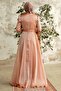 Beaded Biscuit Hijab Evening Dress 3812Bs - 3
