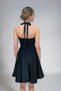 Young Girls Satin Black Lined Evening Dress Halter Neckline Elastic Back Above Knee Evening Dress Graduation Stylish Dress - 5