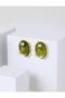 Green Asymmetrical Figured Modern Earrings